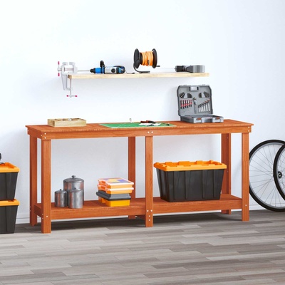 vidaXL Работна маса Восъчен Кафяв 180 x 50 x 80 cm Масивна боровина (869967)