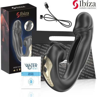 Вибратор, 2 мощни мотора и махащ ефект, 18см. - Ibiza Rose Flicking (D-242827)