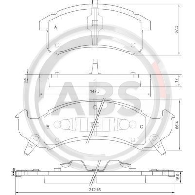 Sada brzdových platničiek kotúčovej brzdy A.B.S. 38505