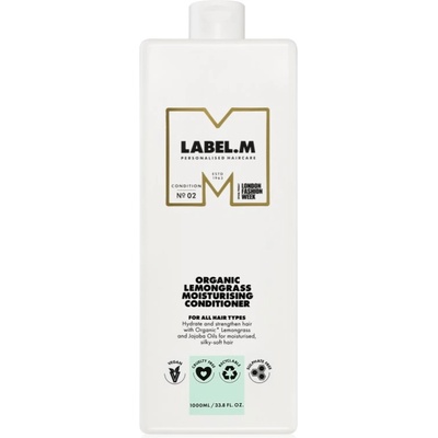 label.m Organic Lemongrass Moisturising Conditioner дълбоко хидратиращ балсам с лимон и лимонова трева 1000ml