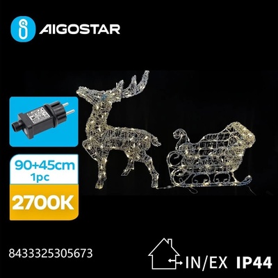 Aigostar B.V. Aigostar-LED Vonkajšia dekorácia LED/3,6W/31/230V 2700K 90/45cm IP44 sob so sánkami AI0557