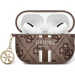 Guess GUA2P4RPSW калъф за AirPods 1/2 кафяв с щамповани ивици 4G Charm