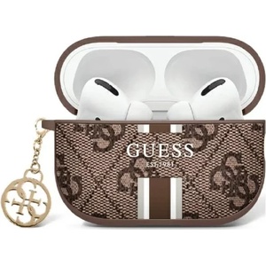 Guess GUA2P4RPSW калъф за AirPods 1/2 кафяв с щамповани ивици 4G Charm