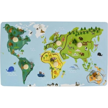 Adam Toys edukačná vkladačka s úchytmi mapa sveta