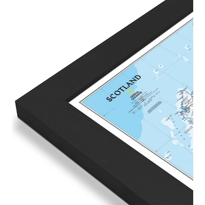 National Geographic Skotsko - nástěnná mapa Classic 76 x 91 cm Varianta: mapa v dřevěném rámu, Provedení: Pegi černý