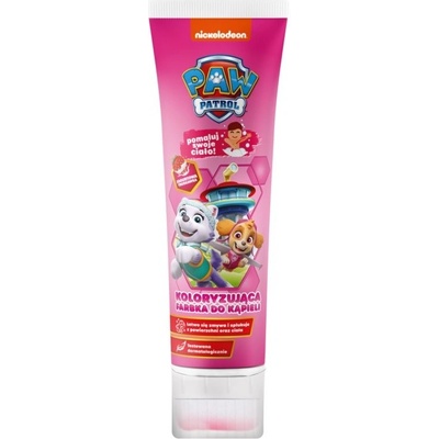 Nickelodeon Paw Patrol Coloring Bath Paint pena do kúpeľa pre deti Pink Strawberry 150 ml