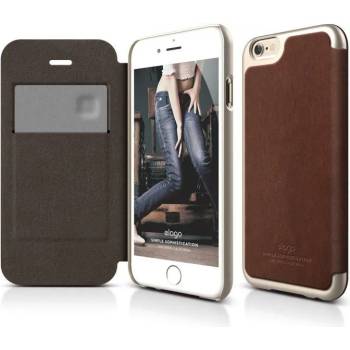 elago S6 Leather Flip iPhone 6 brown