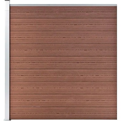 vidaXL Zahradní plot dřevoplast 175 x 186 cm hnědý