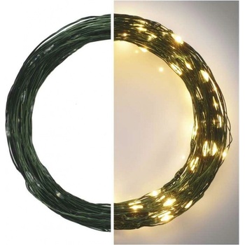 Emos D3AW05 LED vánoční nano řetěz zelený 15 m venkovní i vnitřní teplá bílá časovač