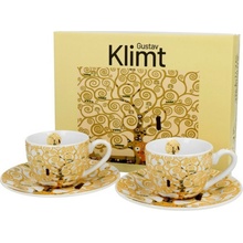 Duo Porcelánová šálka s podšálkou Klimt Ecru Tree Of Life 2 x 90 ml