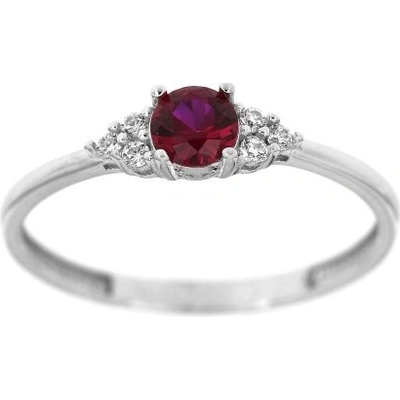 Zlatnictví U Kostela Dámský prsten s červeným kamínkem 3479Bč