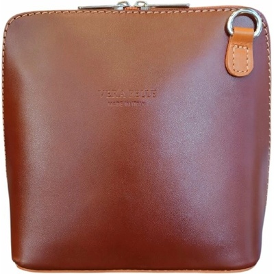 Vera Pelle kožená malá dámská crossbody koňaková 8751 konak hneda