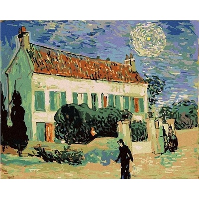 zuty Malování Podle Čísel Bílý Dům V Noci Vincent Van Gogh 80 x 100 Cm Plátno