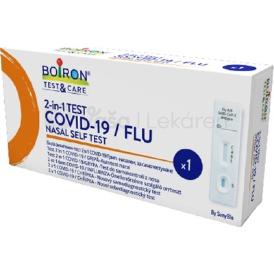 BOIRON Test&Care 2-in-1 COVID-19/FLU nosový samodiagnostický test 1x1 ks