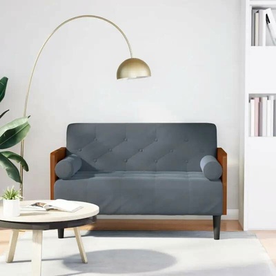 vidaXL Pohovka Loveseat s podhlavníkem, tmavě šedá, 110 cm, samet 11461.4100602