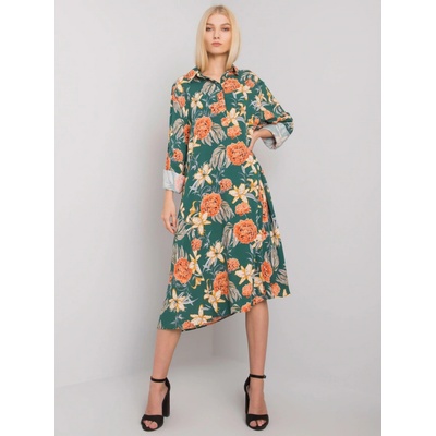 Dámske kvetinové midi šaty EM-SK-2909-3.37 green