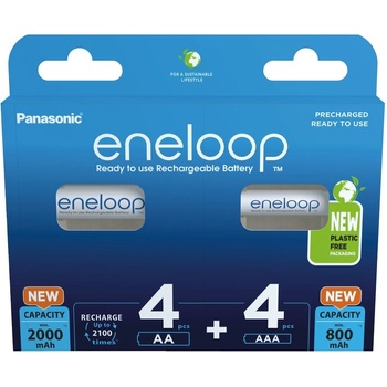 Panasonic Eneloop AA 2000mAh 4ks, AAA 800mAh 4ks BK-KJMCDE44E