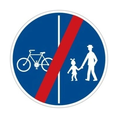 Dopravní značka C10b - Konec stezky pro chodce a cyklisty