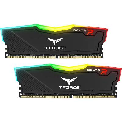 Памет Team Group T-Force Delta RGB Black DDR4 16GB (2x8GB) 3600MHz 1.35V (TEAM-RAM-4-BLK-8Gx2-3600)