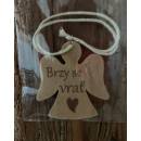 SOJKA Dřevěná vůně do auta - Anděl obrys