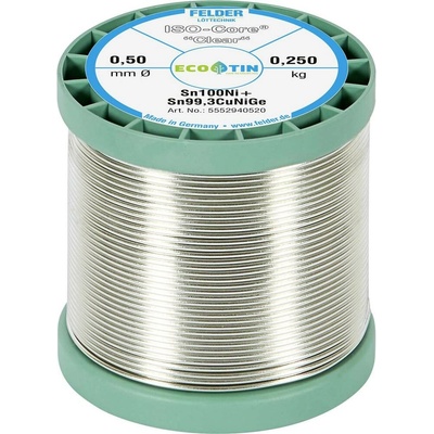 Felder ISO-Core Clear Sn100Ni+ pájecí cín cívka Sn99,25Cu0,7Ni0,05 0.250 kg 0.5 mm