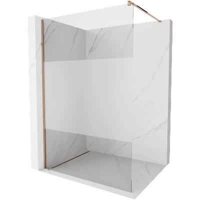Mexen Kioto душ стена Walk-in 110 x 200 см, прозрачно/матово 8 мм, розово злато (800-110-101-60-35)