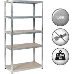  Метален стелаж Carmen CR-1010 - 150х75х30 см, до 100 кг на рафт - цинк