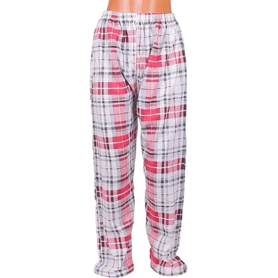 Ватиран макси панталон-пижама с кариран десен