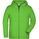 James & Nicholson mikina s kapucí JN 8026K zelená lime