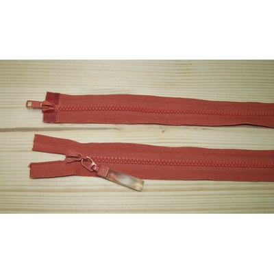 Kostenný zips tehlová svetlá 3mm deliteľný obojsmerný 60cm