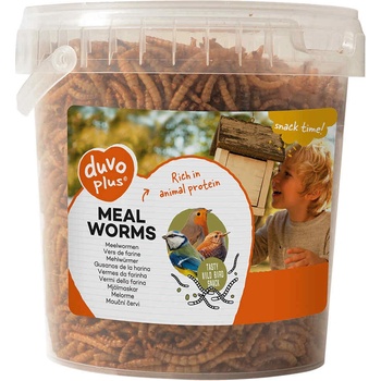 Duvo Plus Meal Worms Bucket - Храна за птици живеещи отвън - изсушени червеи , 200 гр. 1л