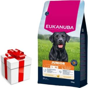 EUKANUBA Junior Large 15кг + безплатна изненада за кучето