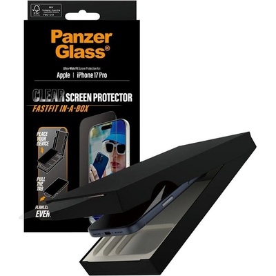 Panzer Стъклен протектор PanzerGlass - Clear, Fastfit in-a-box, iPhone 17 Pro, прозрачен (5715685026690)