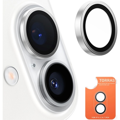 TORRAS Протектор за камера за iPhone 16 Plus - протектор за камера Torras Lensguard - титаниево сиво