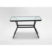 GardenLine NEO-9949 Kovový záhradný stôl so sklenenou doskou 110 x 60 x 70 cm