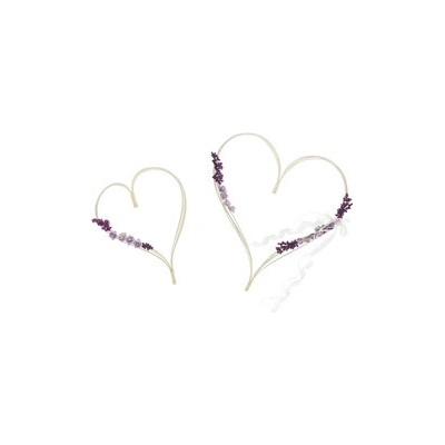 Dekorační srdce na auto - ratan s fialovým zdobením 2 ks – Zbozi.Blesk.cz