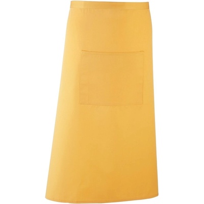 Premier Workwear Dlouhá zástěra do pasu s kapsou Zlatě žlutá
