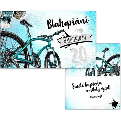 Blahopřání 20 - Bicykl