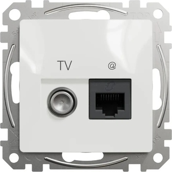 Schneider Electric РОЗЕТКА tv+rj45 cat. 6 utp БЯЛА sedna