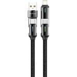 DeTech Кабел за данни DeTech DE-55UCI, 4в1 USB-Lightning/Type-C Type-C - Type-C Type-C - Lightning, 1.0m, Black - 40536 (de-40536)