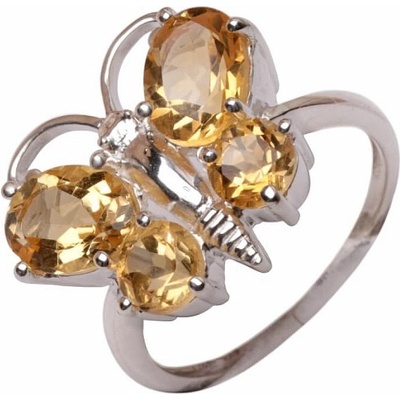 Nefertitis Citrín prsten stříbro R5287C