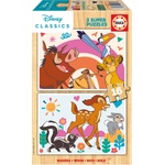 Educa Детски дървен пъзел Educa от 2 x 16 части - Дисни животни (EDU19981) - baby