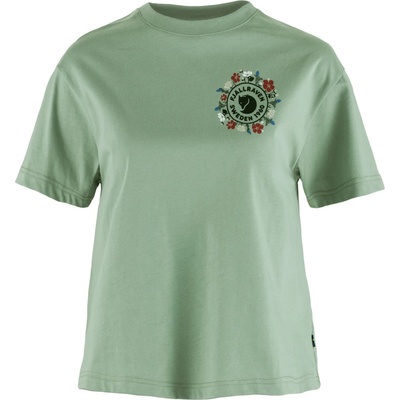 Fjällräven Дамска тениска Fjällräven Women's Fjällblomster Logo T-Shirt - Misty Green - размер XS (916-6338-0311)