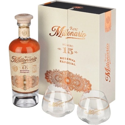 Millonario Solera Reserva Especial 15y 40% 0,7 l (dárkové balení 2 sklenice)
