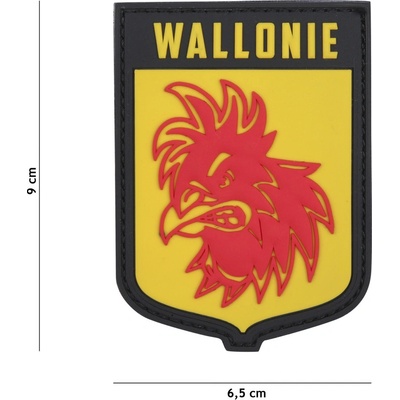 Gumová nášivka 101 Inc vlajka Wallonie - žltá