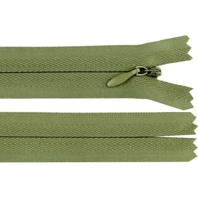 Spirálový zip skrytý No 3 délka 45 cm Varianta: 263 zelená khaki, Balení: 1 ks