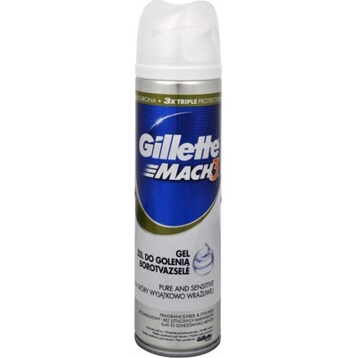 Gillette Mach3 Pure & Sensitive gel na holení 200 ml