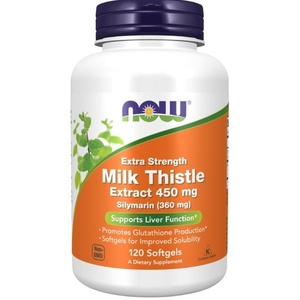 NOW Extra Strength Milk Thistle Extract, 450 mg, 120 капсули, Now