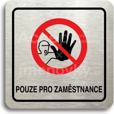 ACCEPT Piktogram pouze pro zaměstnance III - stříbrná tabulka - barevný tisk