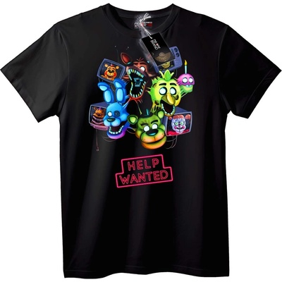 NOONEBRAND Тениска FNAF Нужна е помощ - L, Black